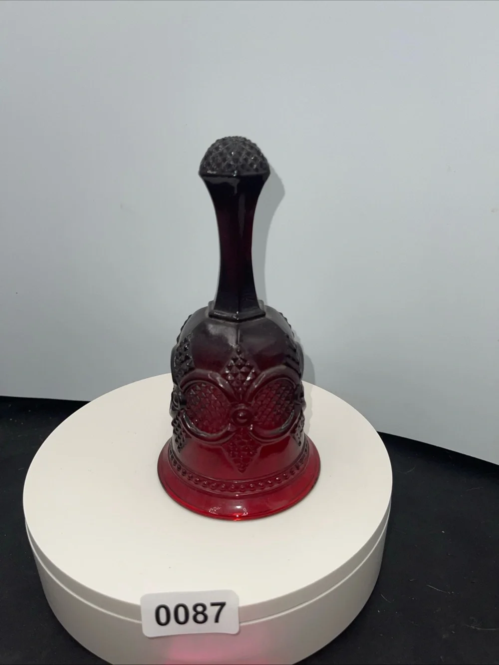 Avon Red and Black Glass Decorative Bell